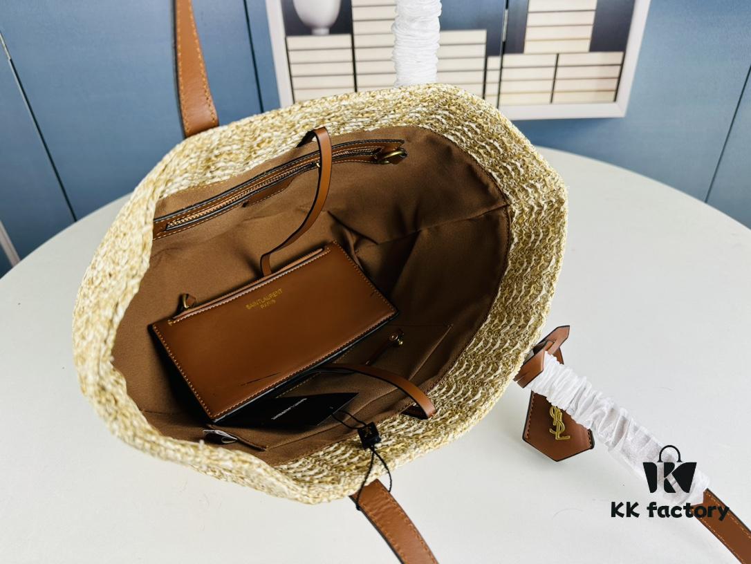 New YSL Straw Tote Shopping Bag