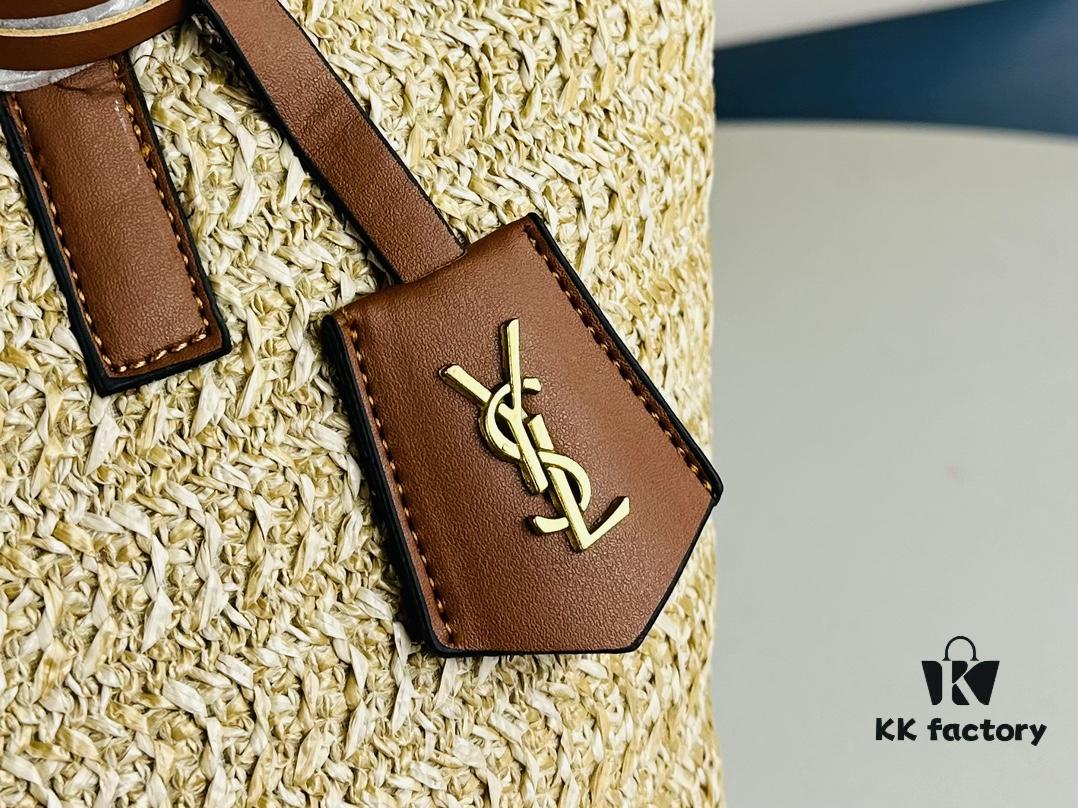New YSL Straw Tote Shopping Bag