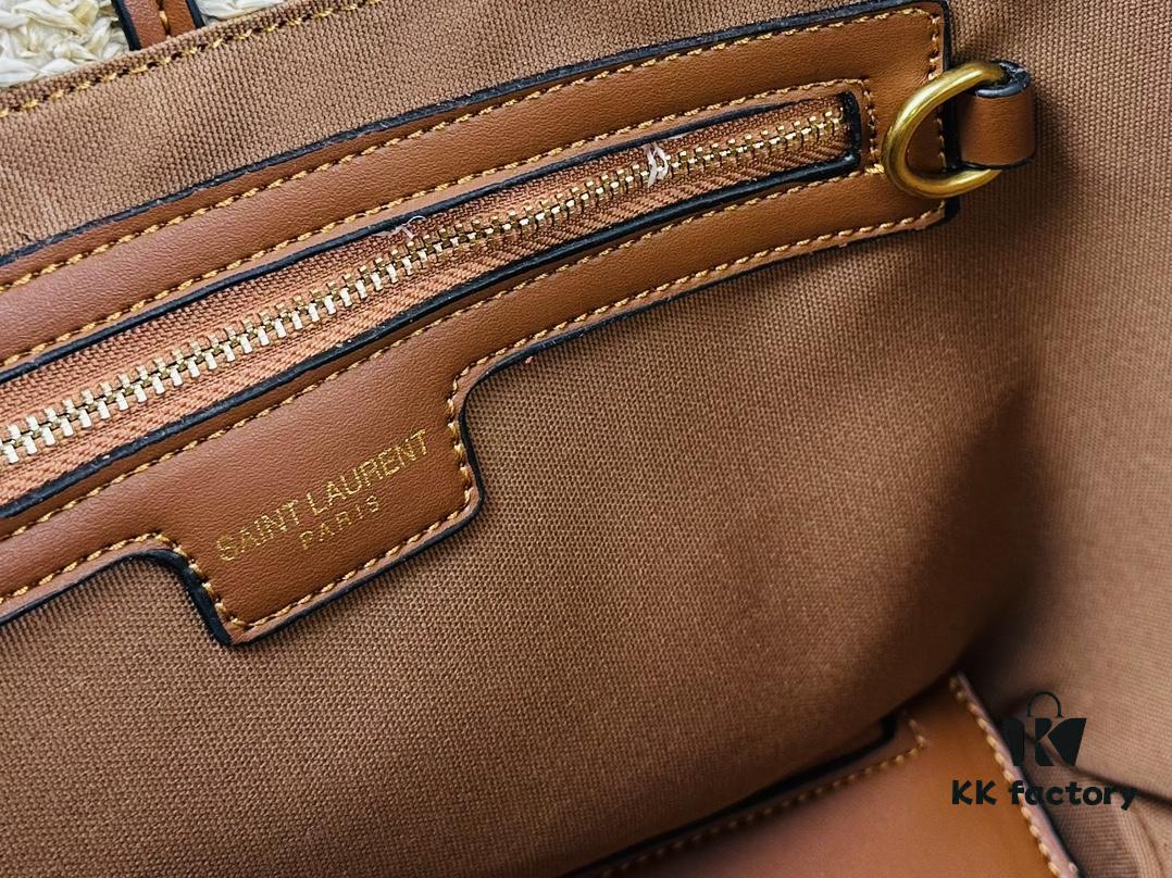 New YSL Straw Tote Shopping Bag