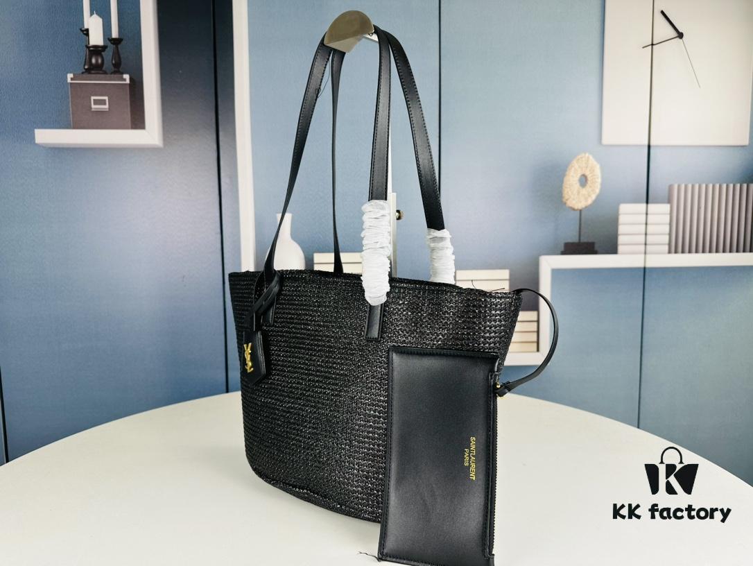 New YSL Straw Tote Shopping Bag