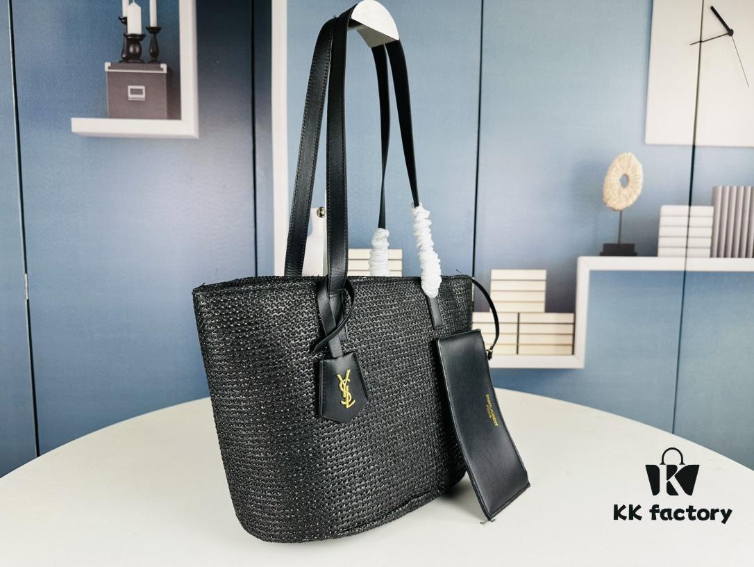 New YSL Straw Tote Shopping Bag