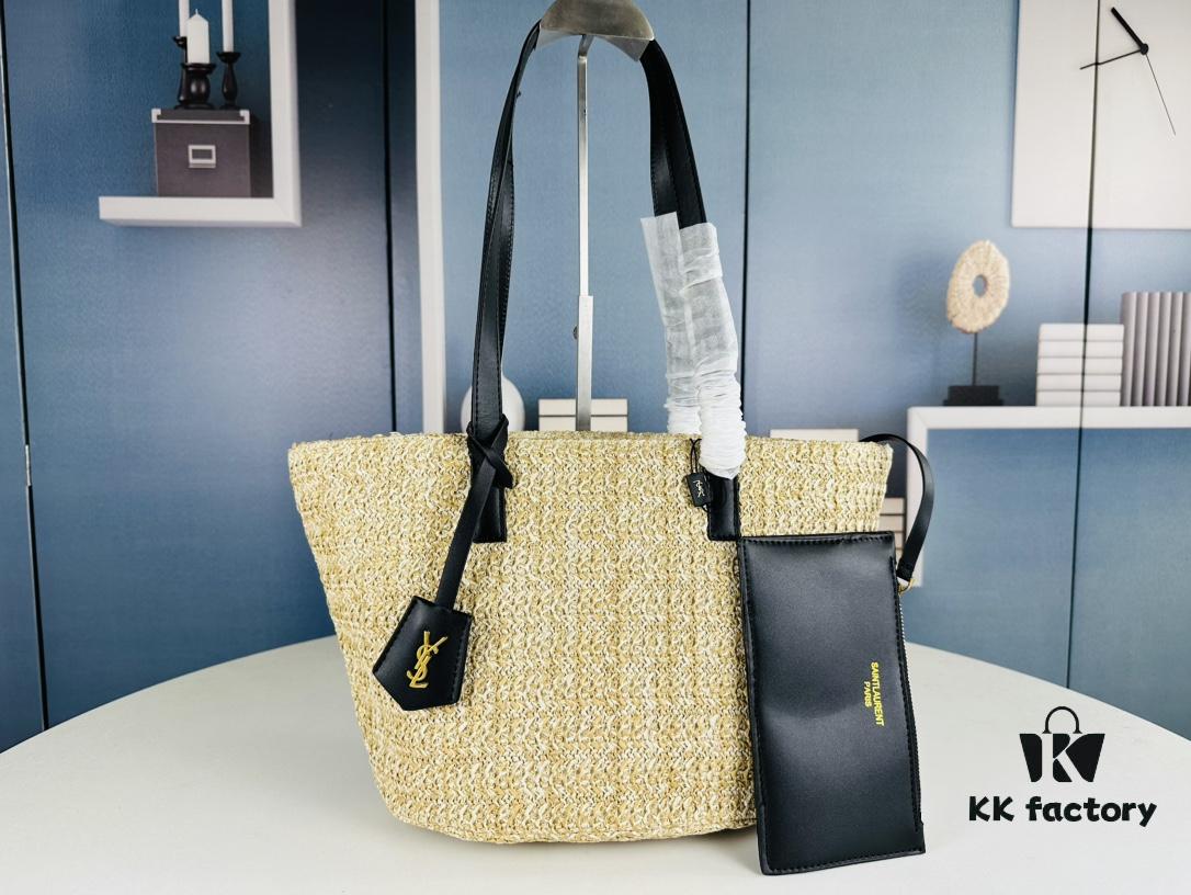 New YSL Straw Tote Shopping Bag