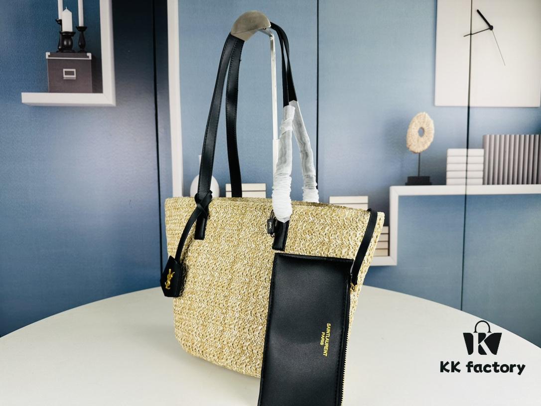 New YSL Straw Tote Shopping Bag