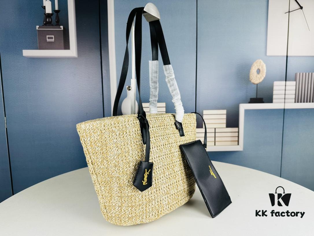 New YSL Straw Tote Shopping Bag