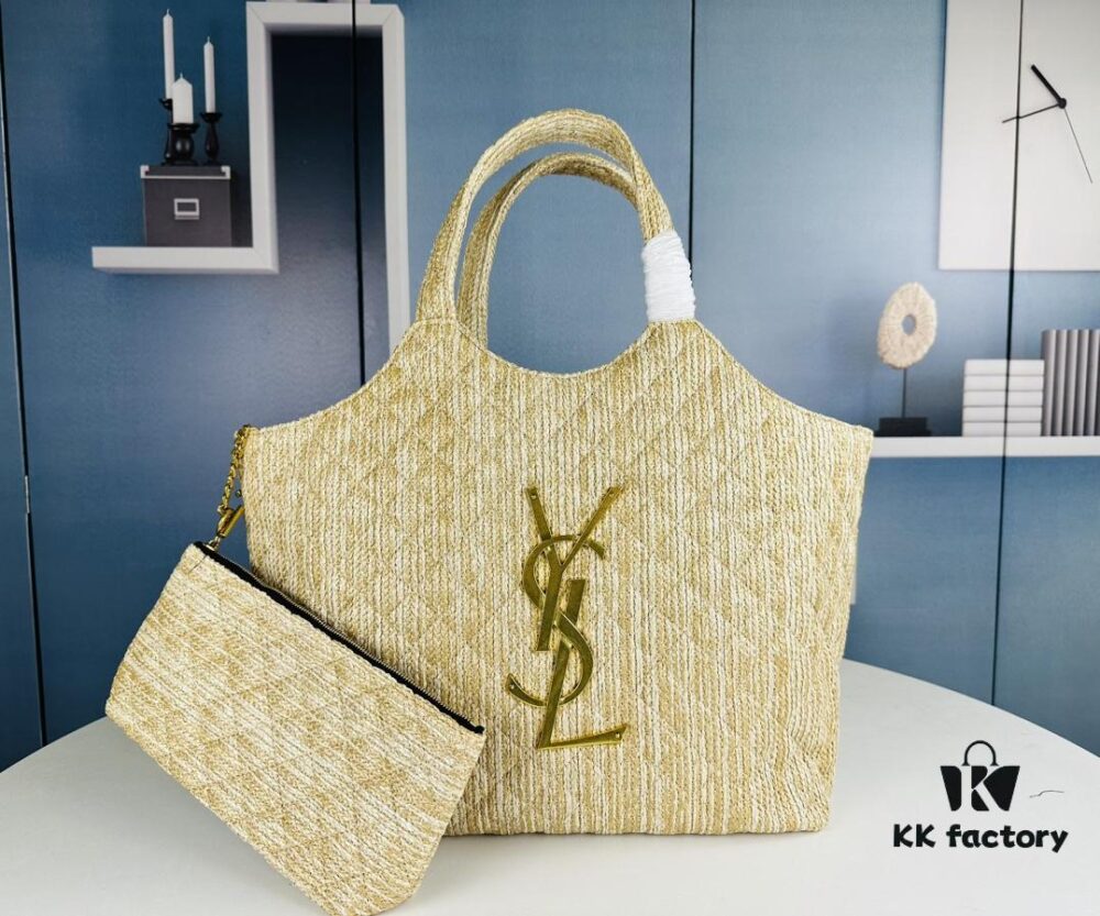 New YSL Oversized Logo Quilted Tote Bag