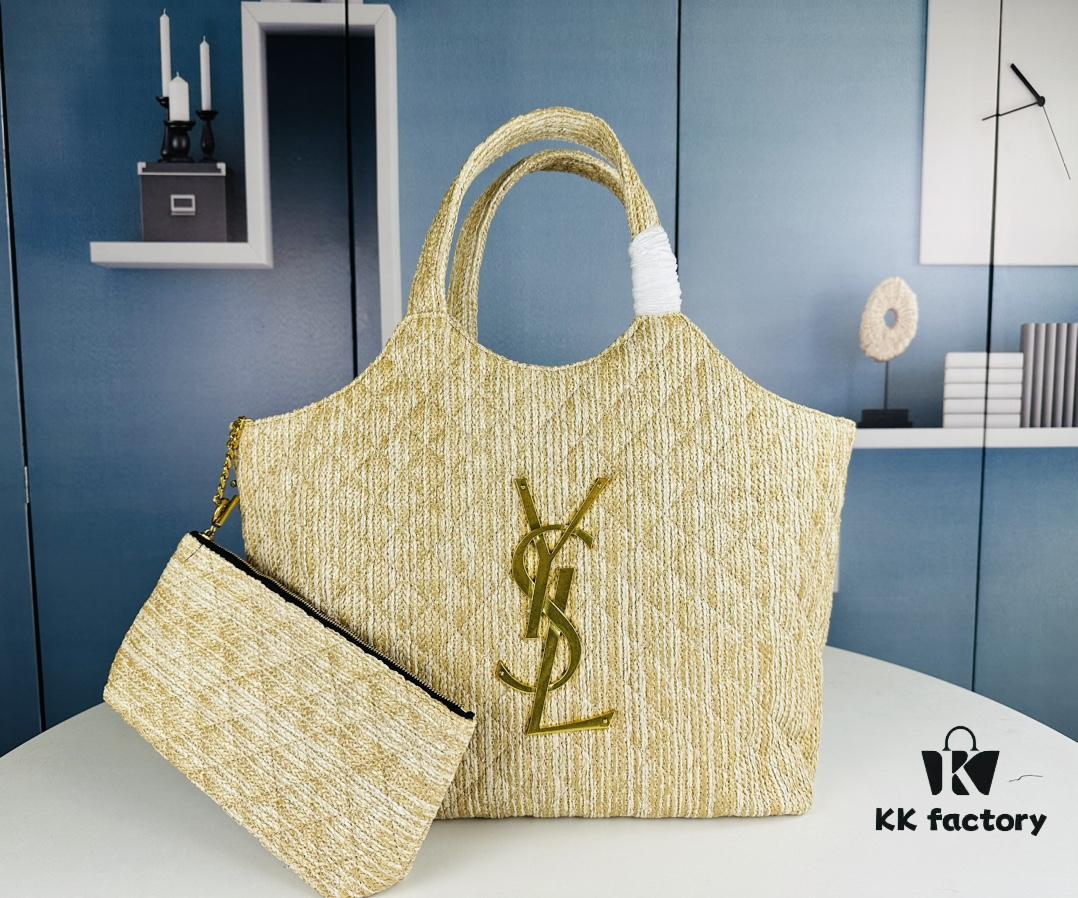 New YSL Oversized Logo Quilted Tote Bag