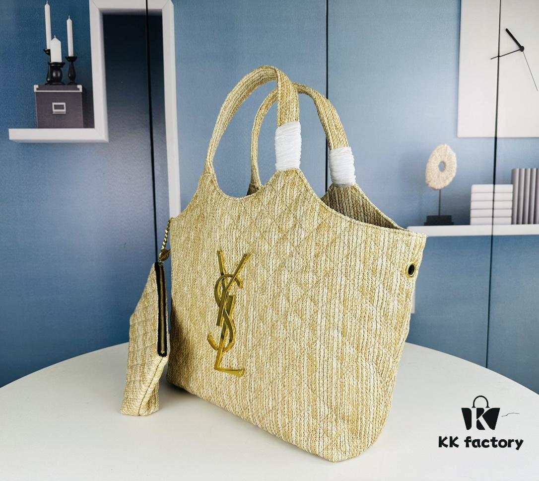 New YSL Oversized Logo Quilted Tote Bag