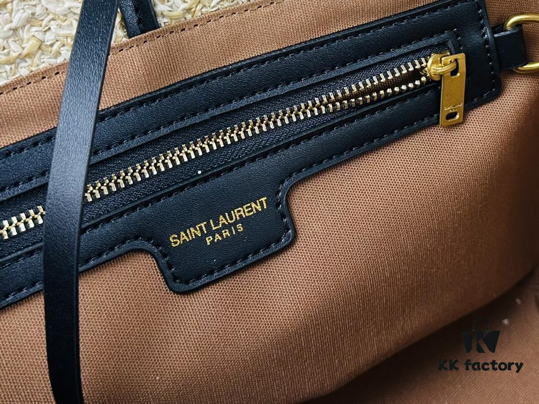 New YSL Straw Tote Shopping Bag