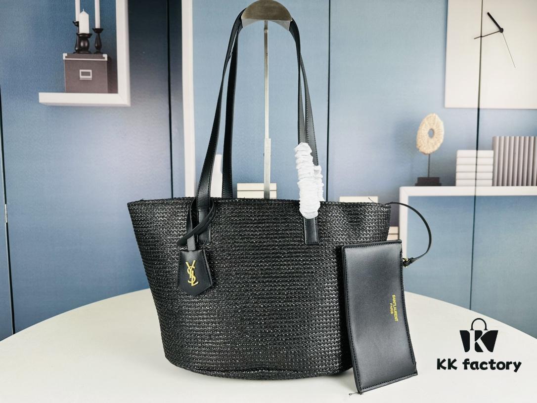New YSL Straw Tote Shopping Bag
