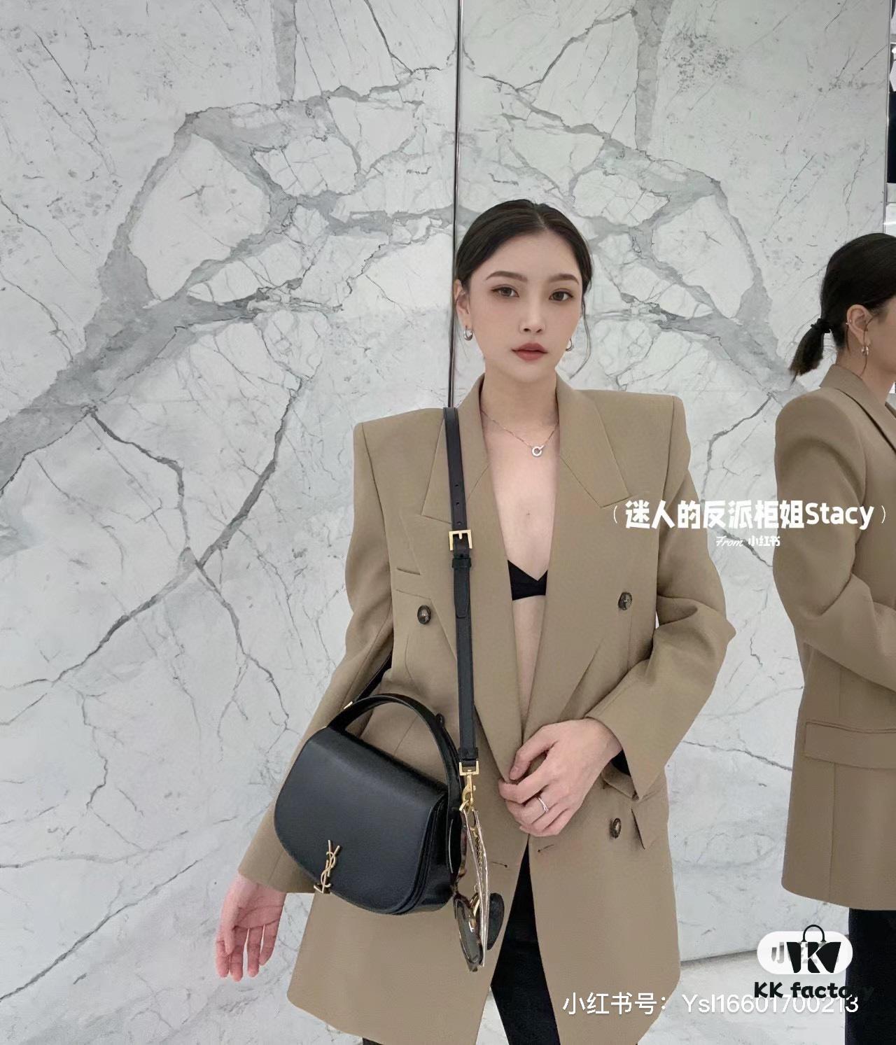 New Arrival with Box 💰 Cool & Chic! YSL 2024 Voltair Box Leather Crossbody Bag