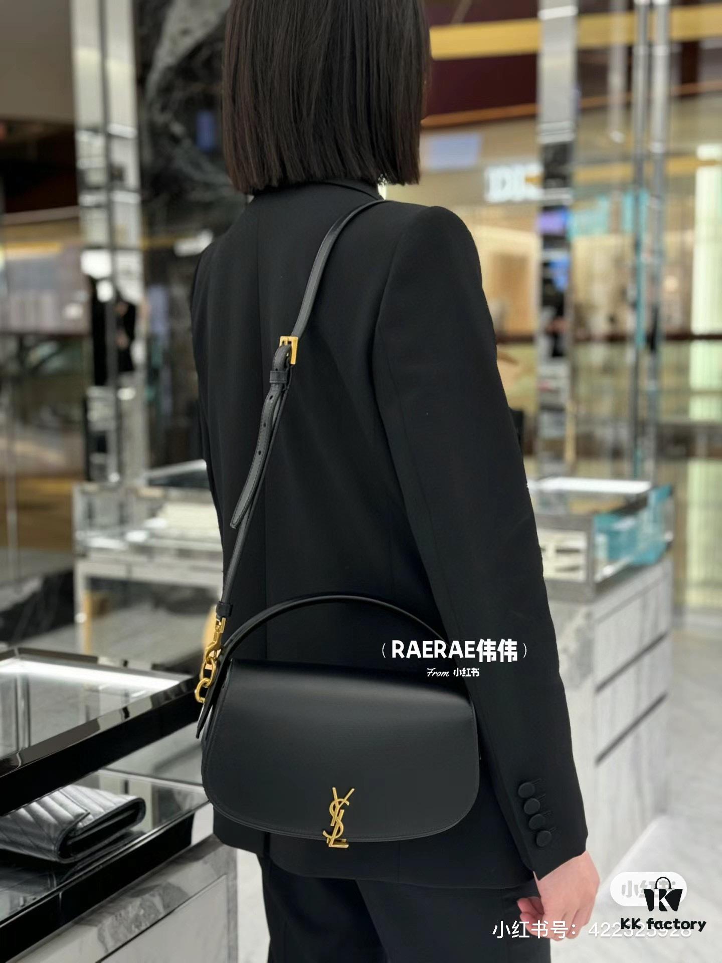 New Arrival with Box 💰 Cool & Chic! YSL 2024 Voltair Box Leather Crossbody Bag