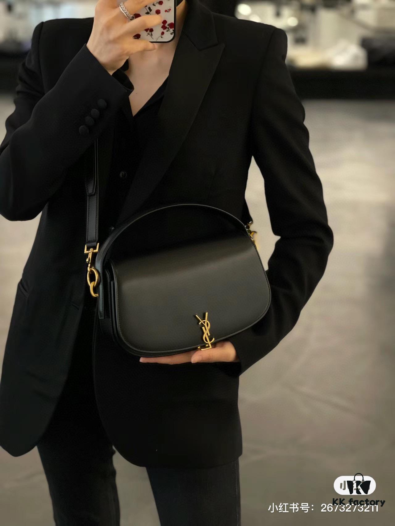 New Arrival with Box 💰 Cool & Chic! YSL 2024 Voltair Box Leather Crossbody Bag