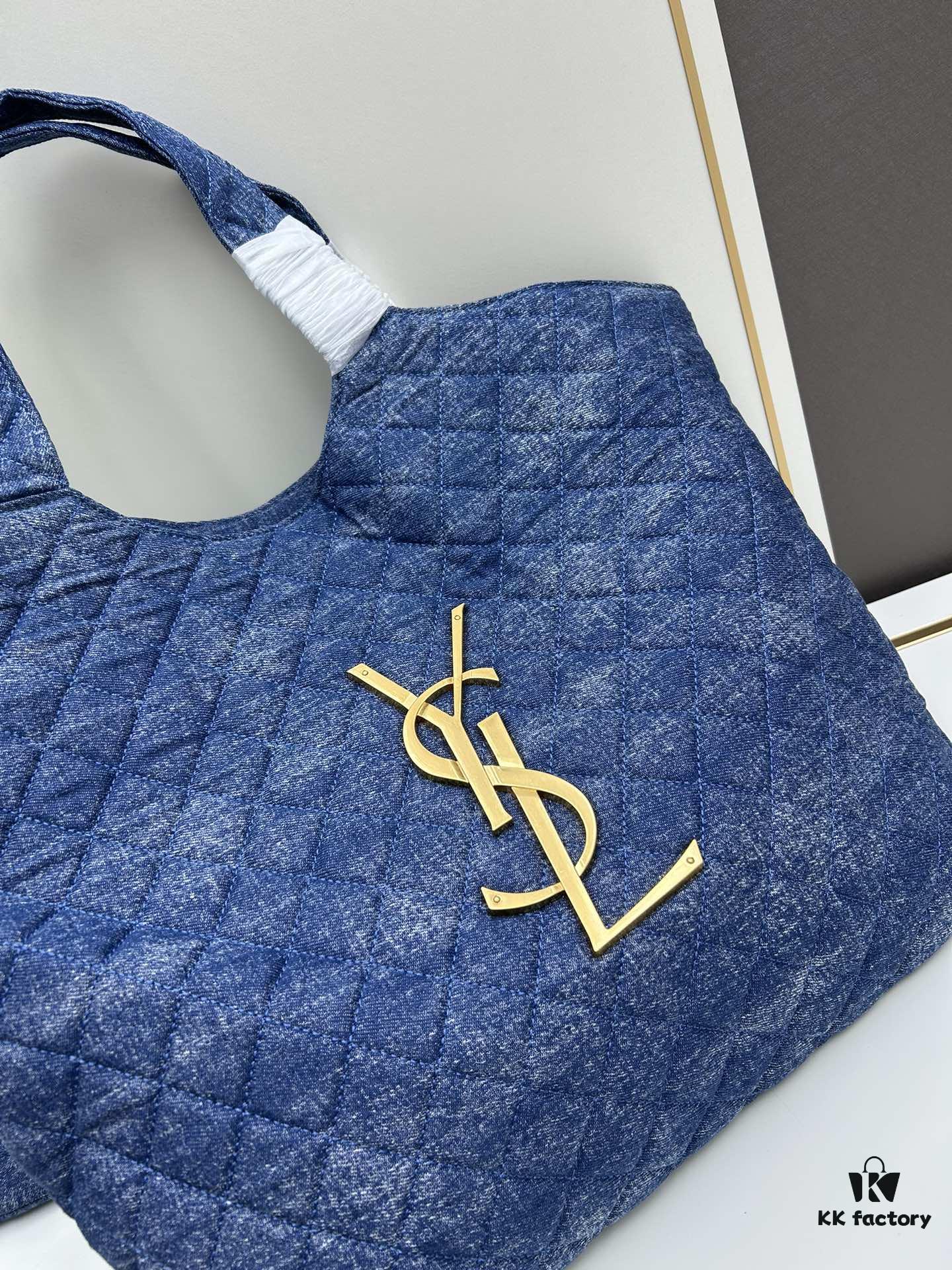 New Arrival YSL Shopping Bag is Amazing! Beautiful Blue Denim with Huge Capacity and Latest Trend