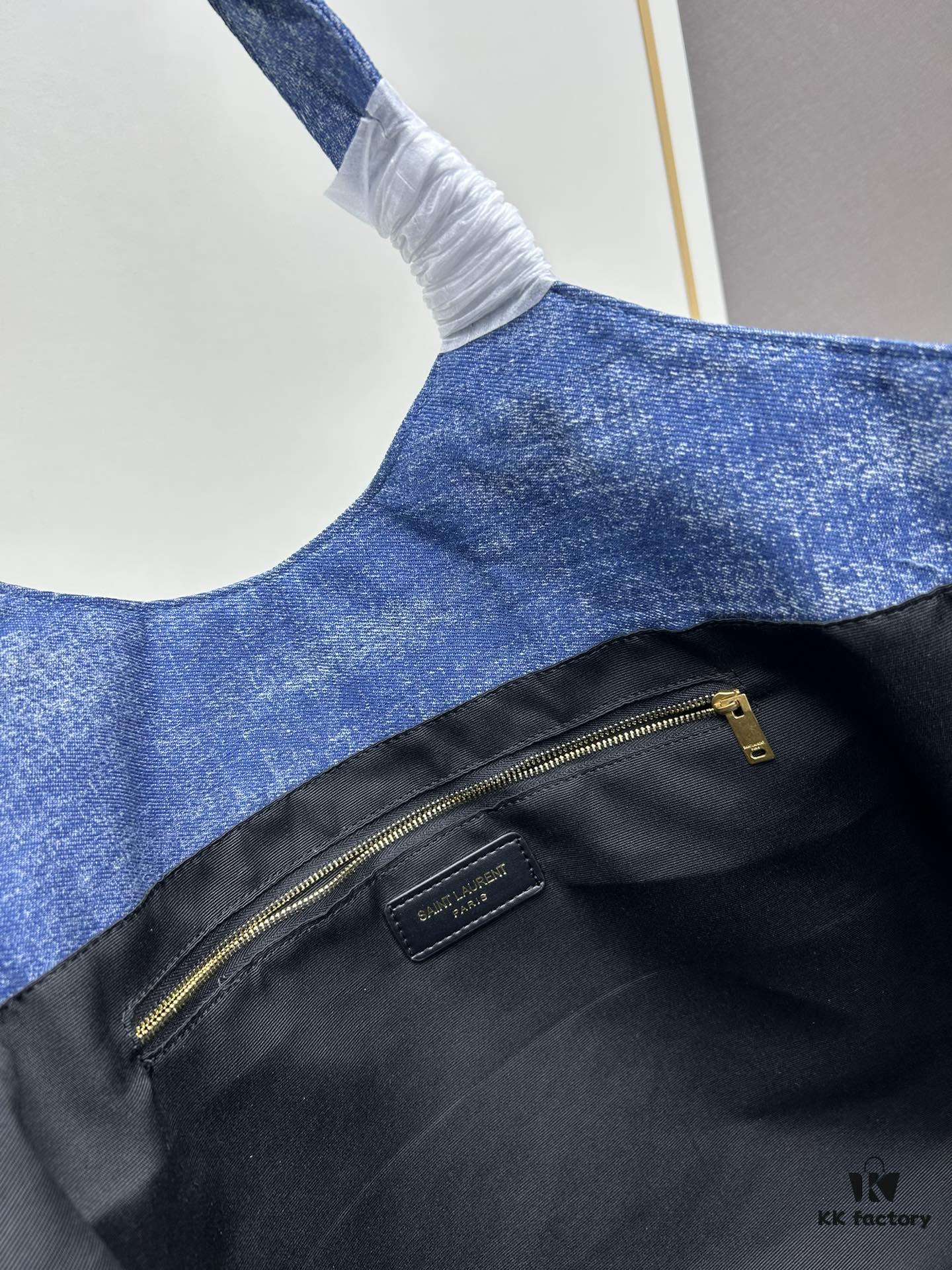 New Arrival YSL Shopping Bag is Amazing! Beautiful Blue Denim with Huge Capacity and Latest Trend