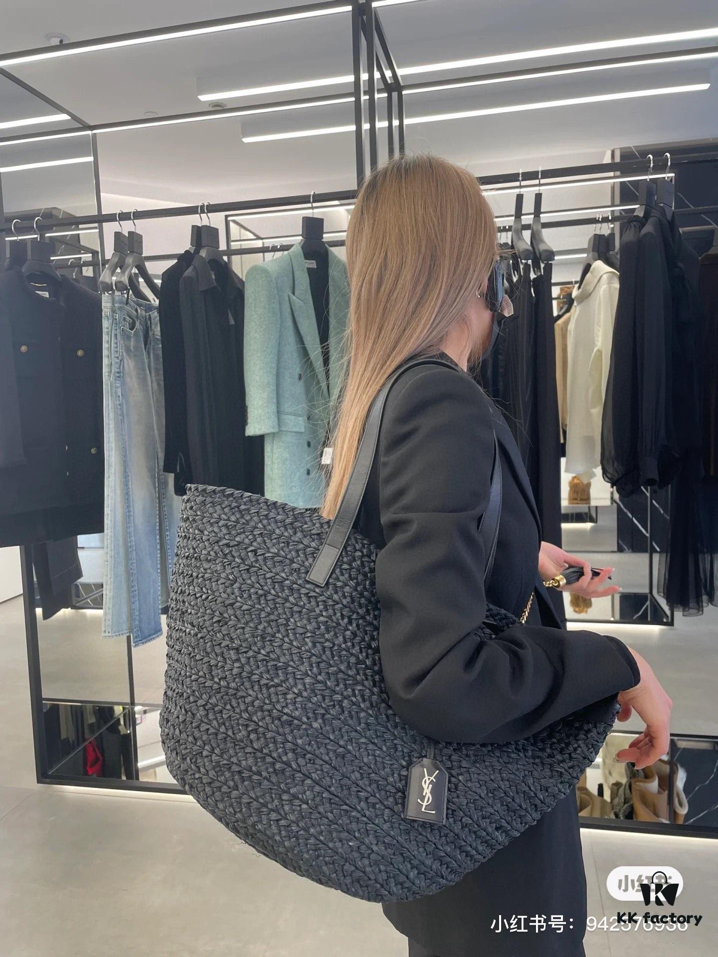 New YSL Straw Tote Shopping Bag