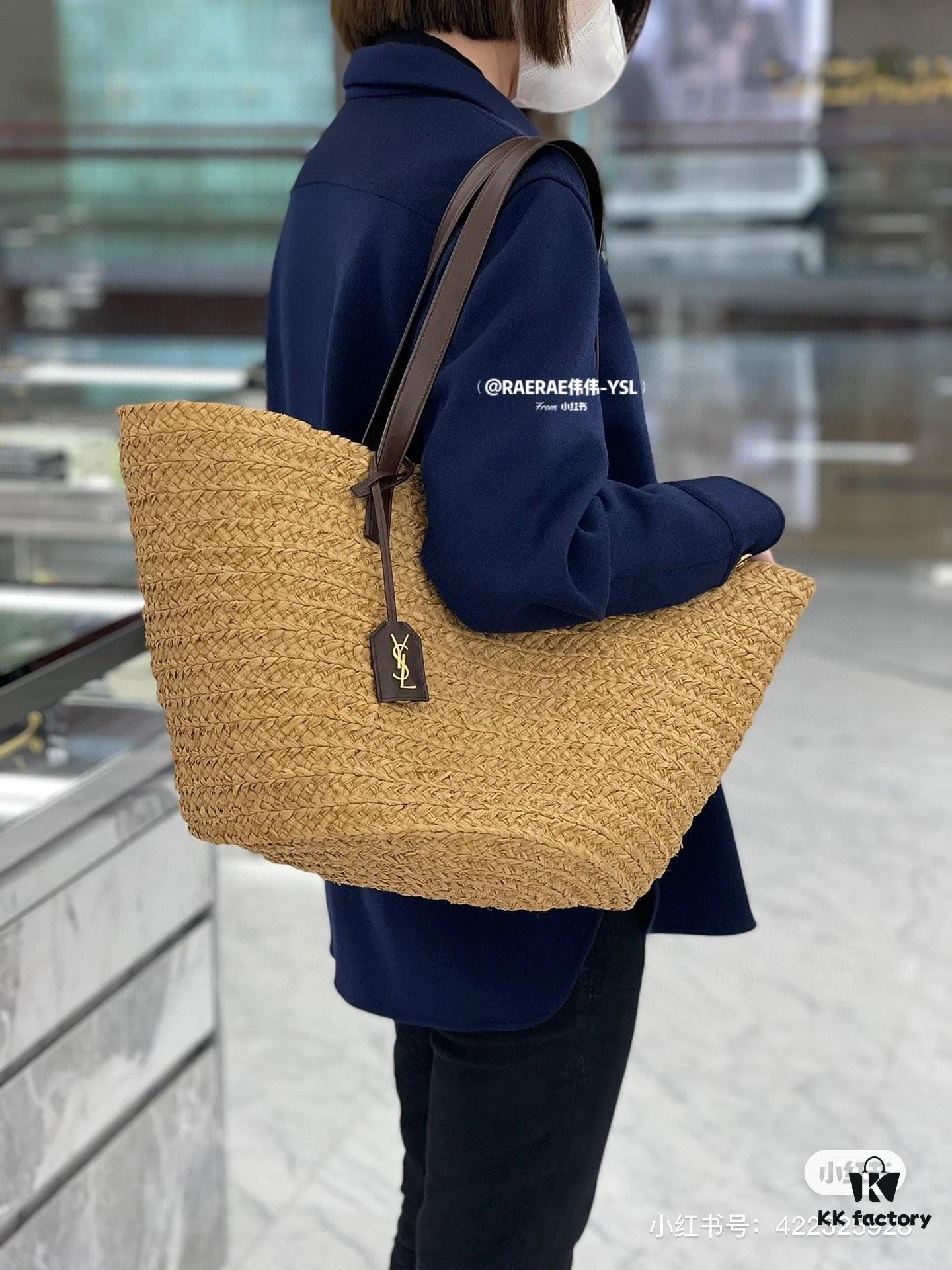 New YSL Straw Tote Shopping Bag