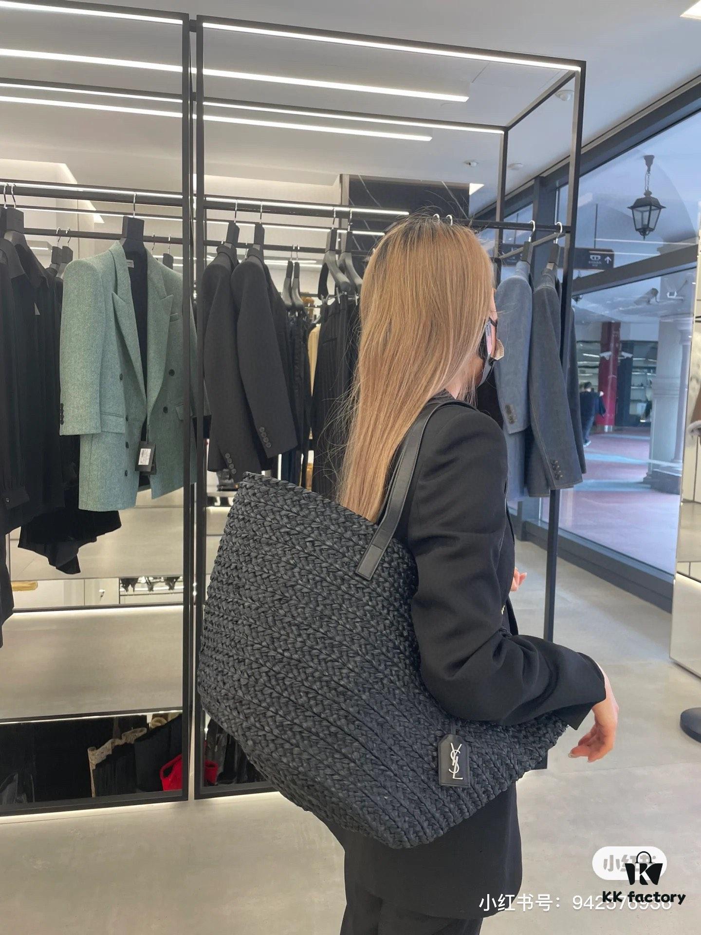 New YSL Straw Tote Shopping Bag