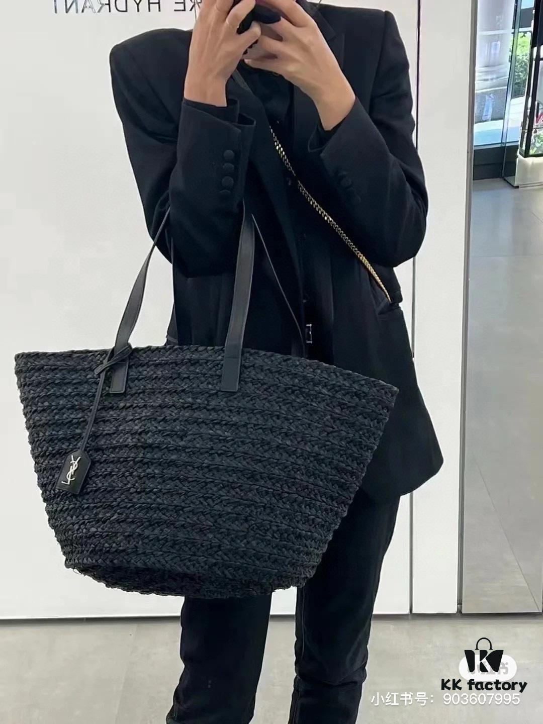 New YSL Straw Tote Shopping Bag