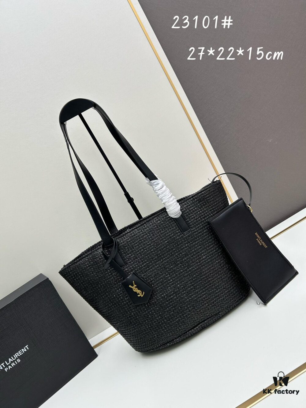 New YSL Straw Tote Shopping Bag