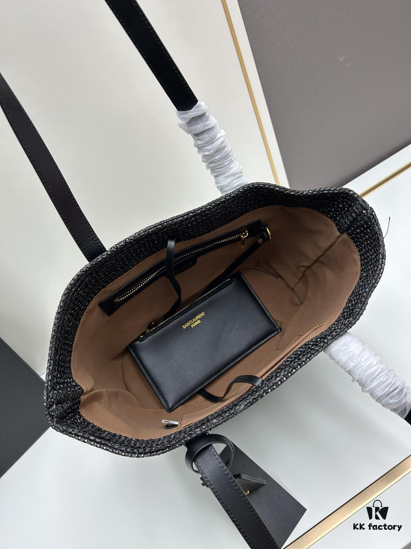 New YSL Straw Tote Shopping Bag