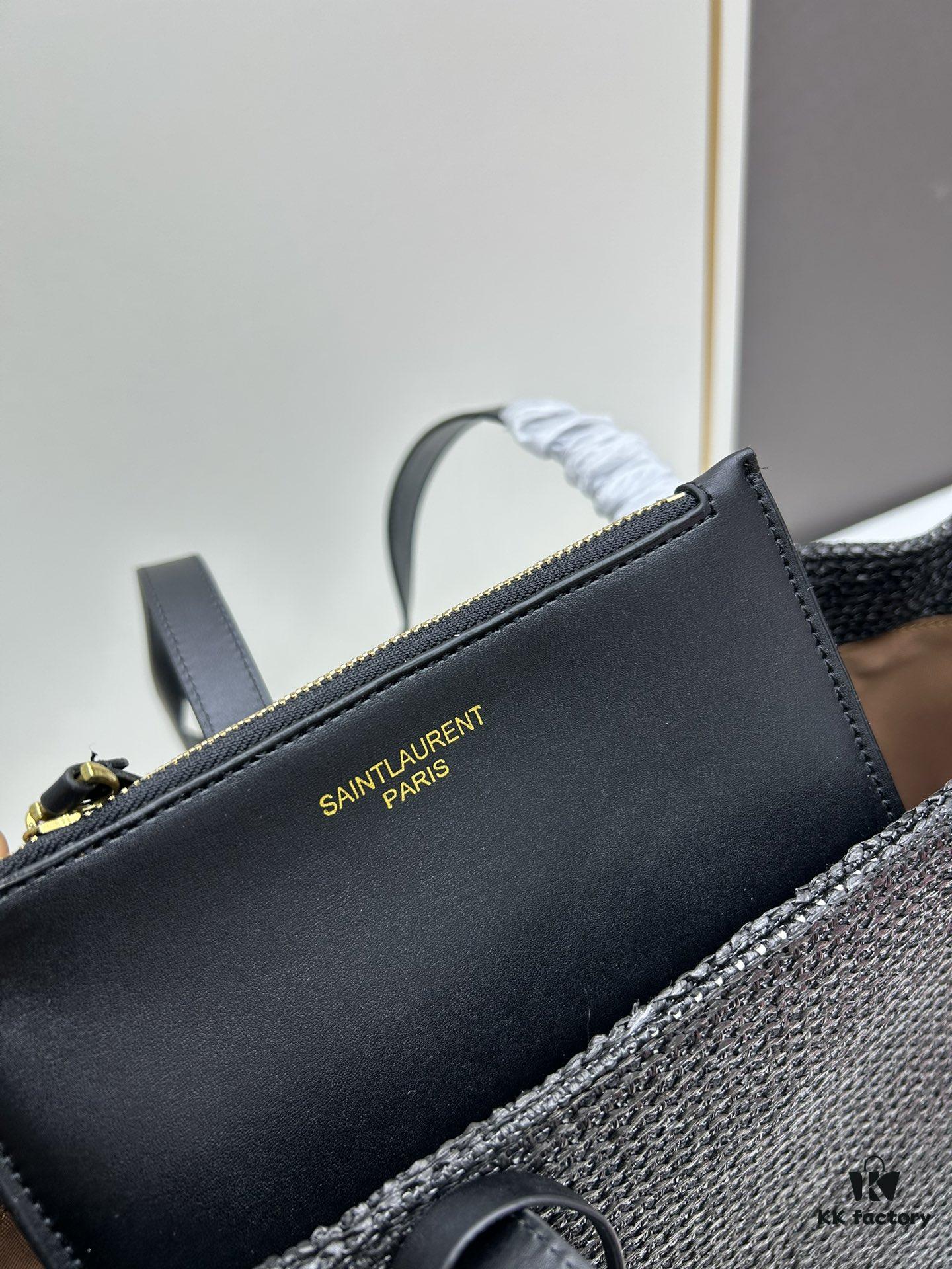 New YSL Straw Tote Shopping Bag