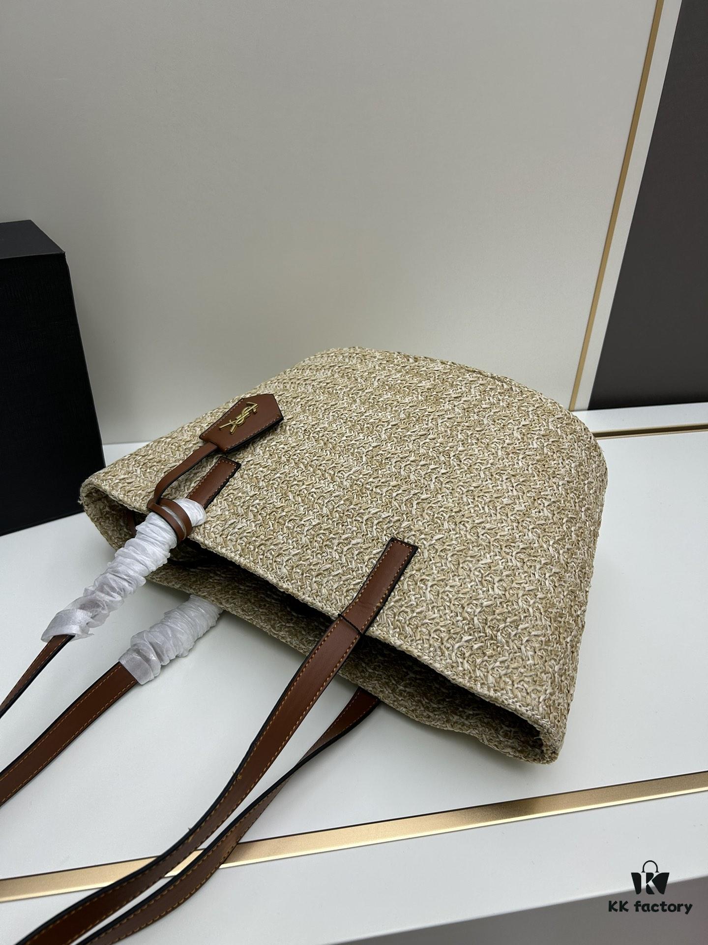 New YSL Straw Tote Shopping Bag