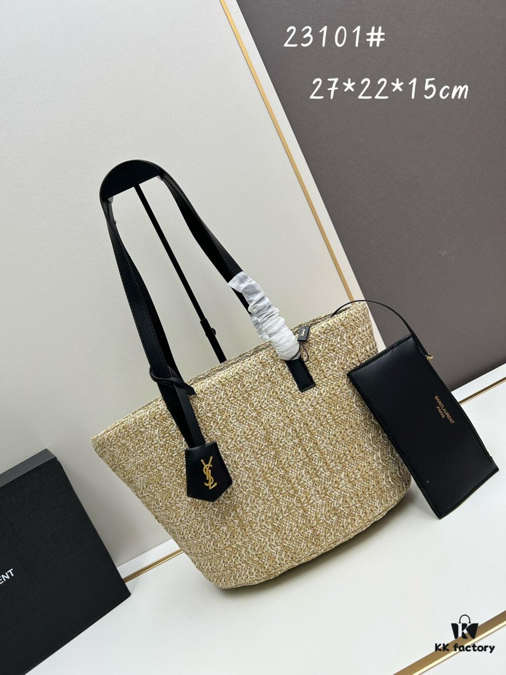 New YSL Straw Tote Shopping Bag