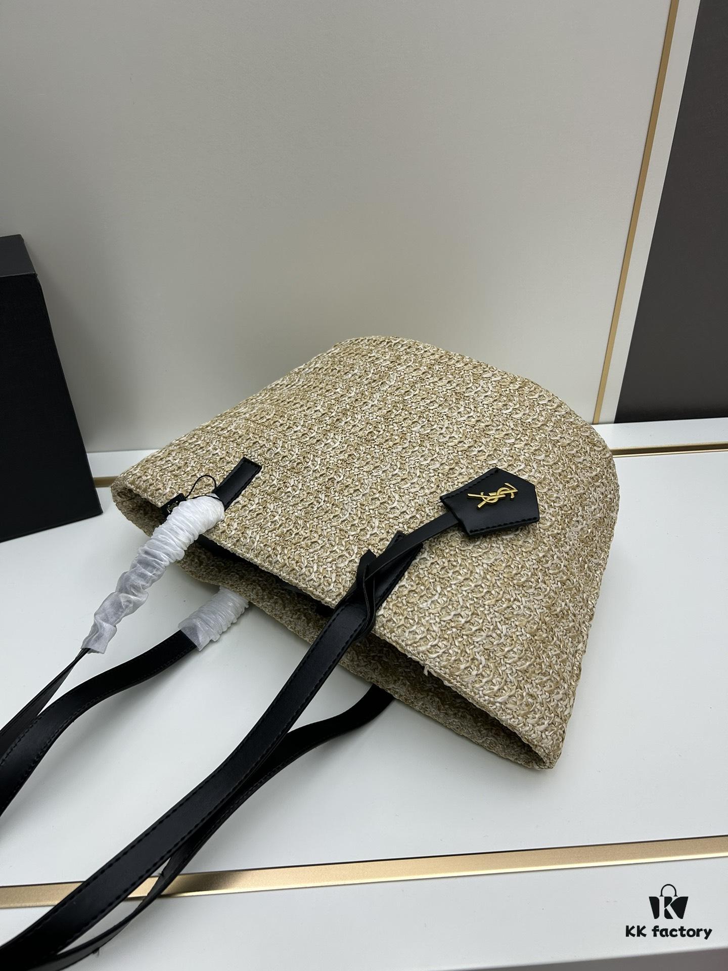 New YSL Straw Tote Shopping Bag