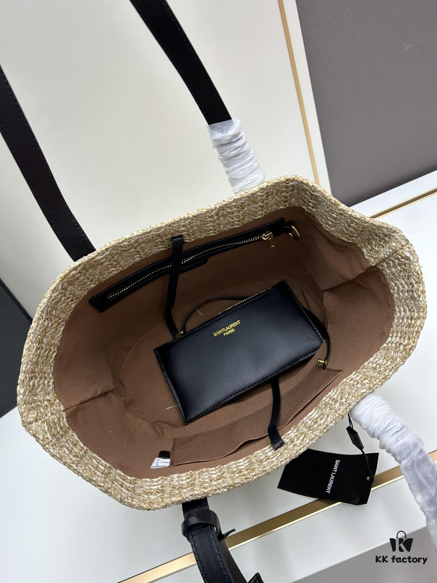 New YSL Straw Tote Shopping Bag