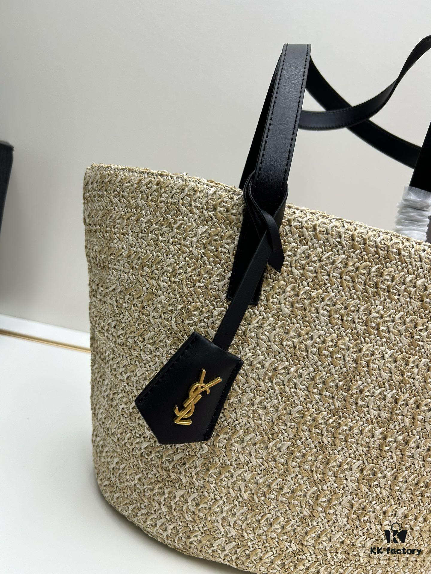 New YSL Straw Tote Shopping Bag
