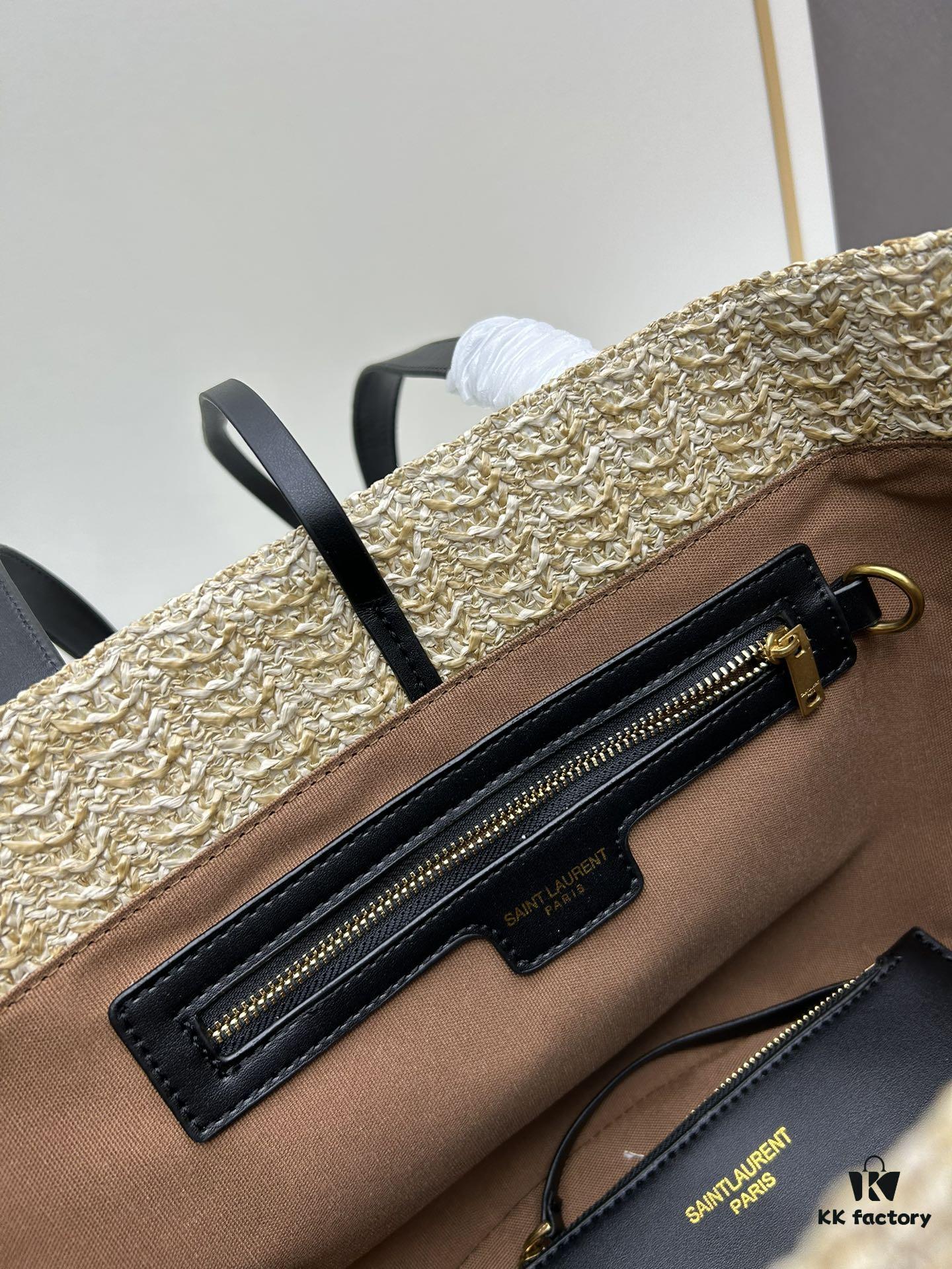 New YSL Straw Tote Shopping Bag