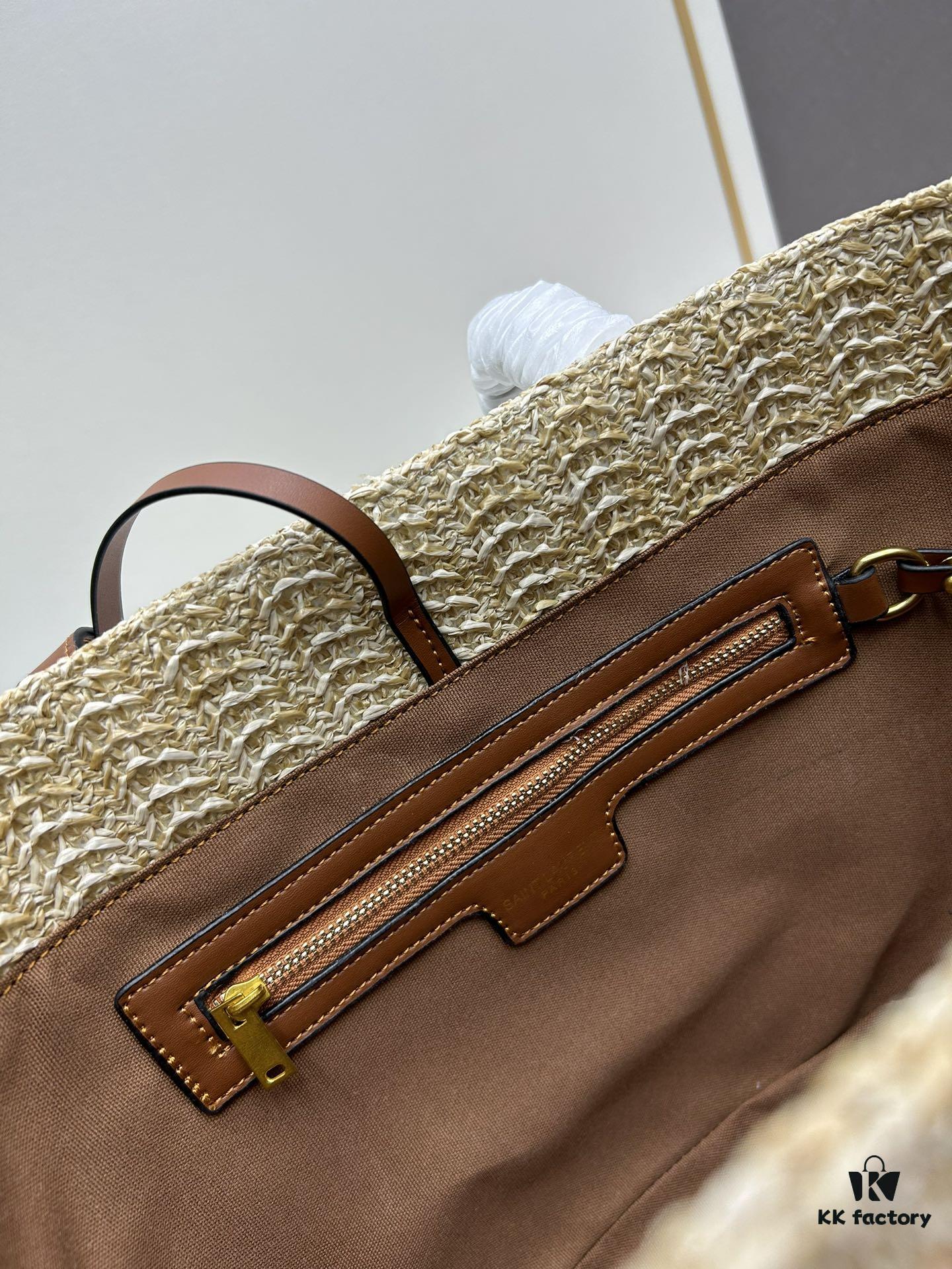 New YSL Straw Tote Shopping Bag