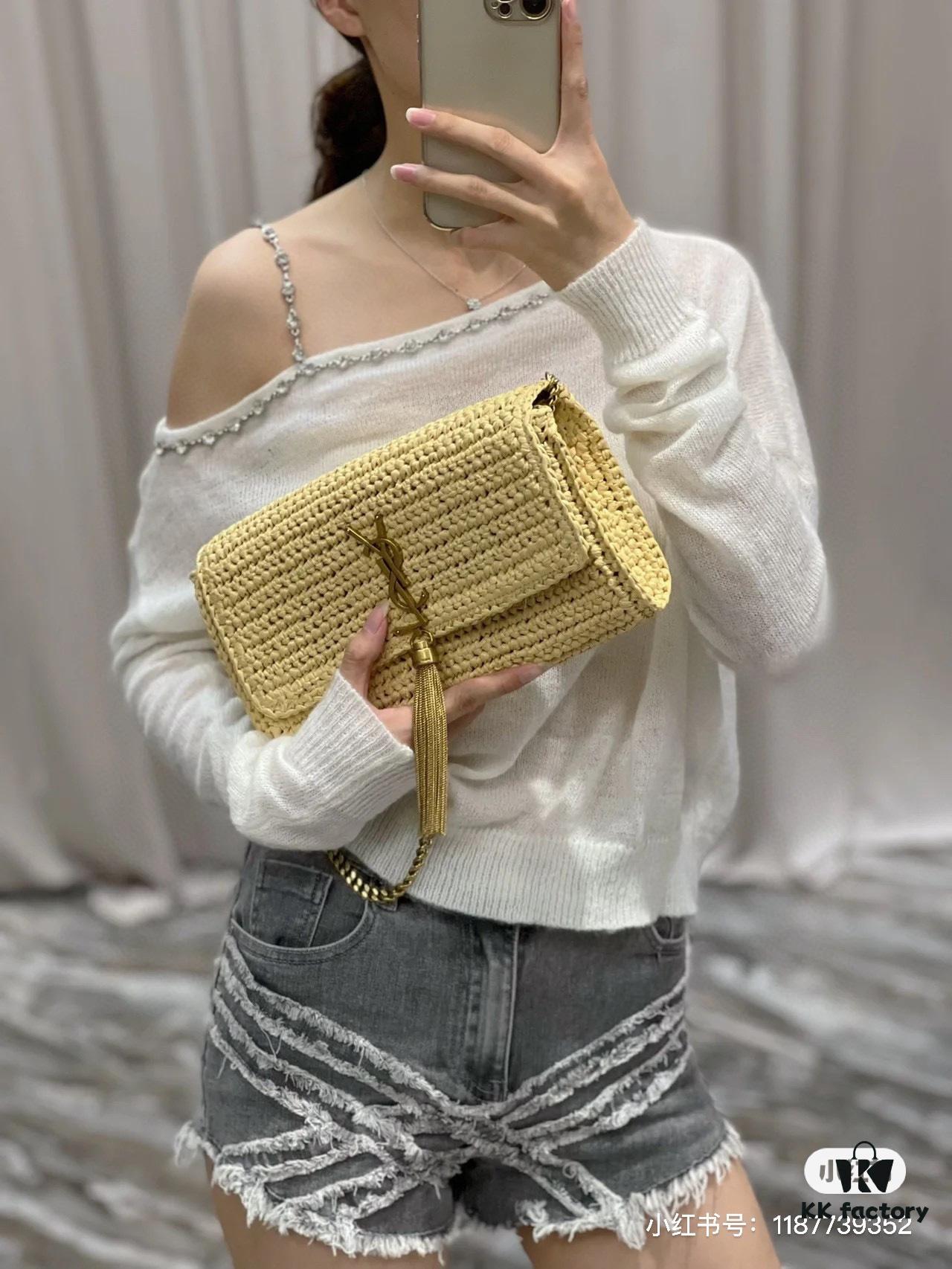 Bestseller YSL New Raffia Woven Tassel Bag! Summer Beach Joy