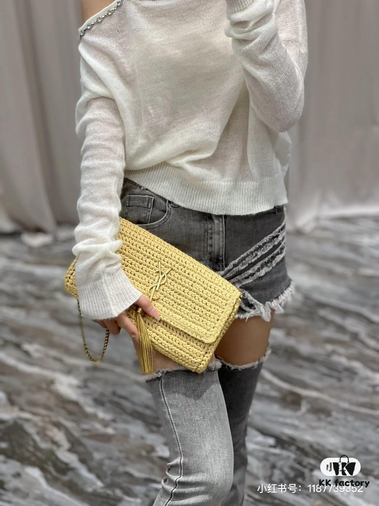 Bestseller YSL New Raffia Woven Tassel Bag! Summer Beach Joy