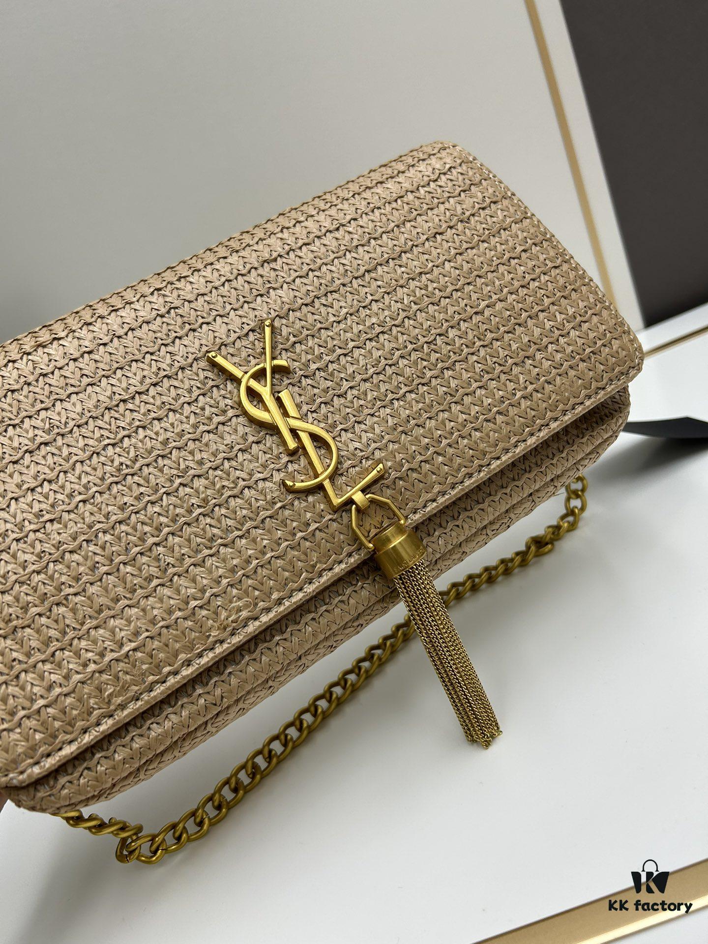 Hot YSL New Raffia Woven Tassel Bag! Summer Beach Joy