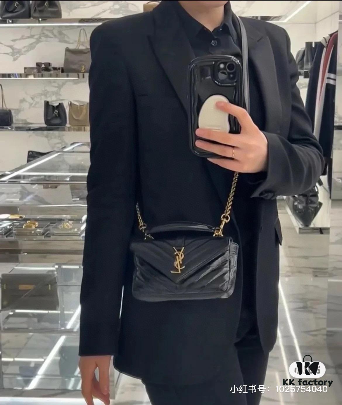 New Arrival YSL Mini College Messenger Bag in Waxed Calfskin - Style No. 6126