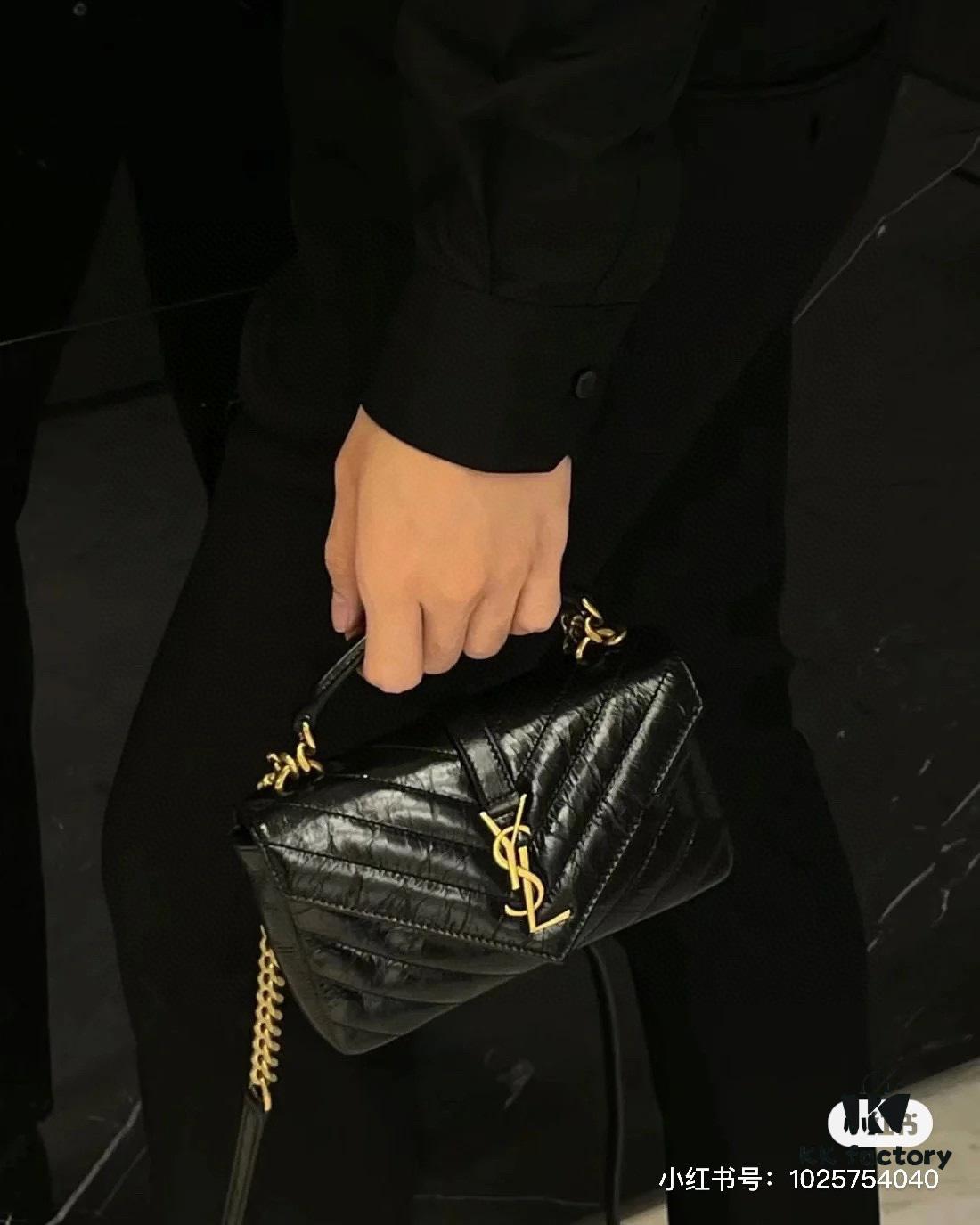 New Arrival YSL Mini College Messenger Bag in Waxed Calfskin - Style No. 6126