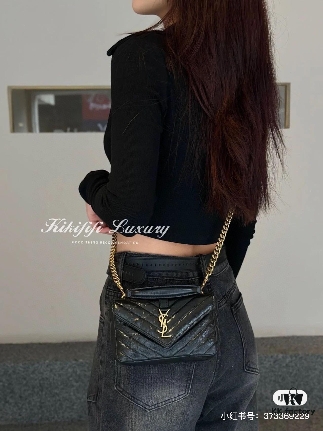 New Arrival YSL Mini College Messenger Bag in Waxed Calfskin - Style No. 6126