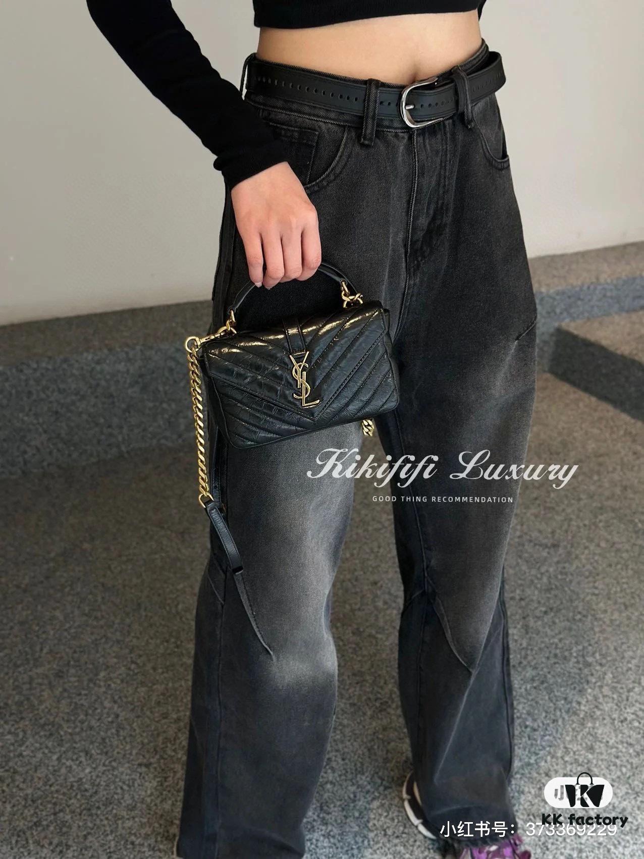 New Arrival YSL Mini College Messenger Bag in Waxed Calfskin - Style No. 6126