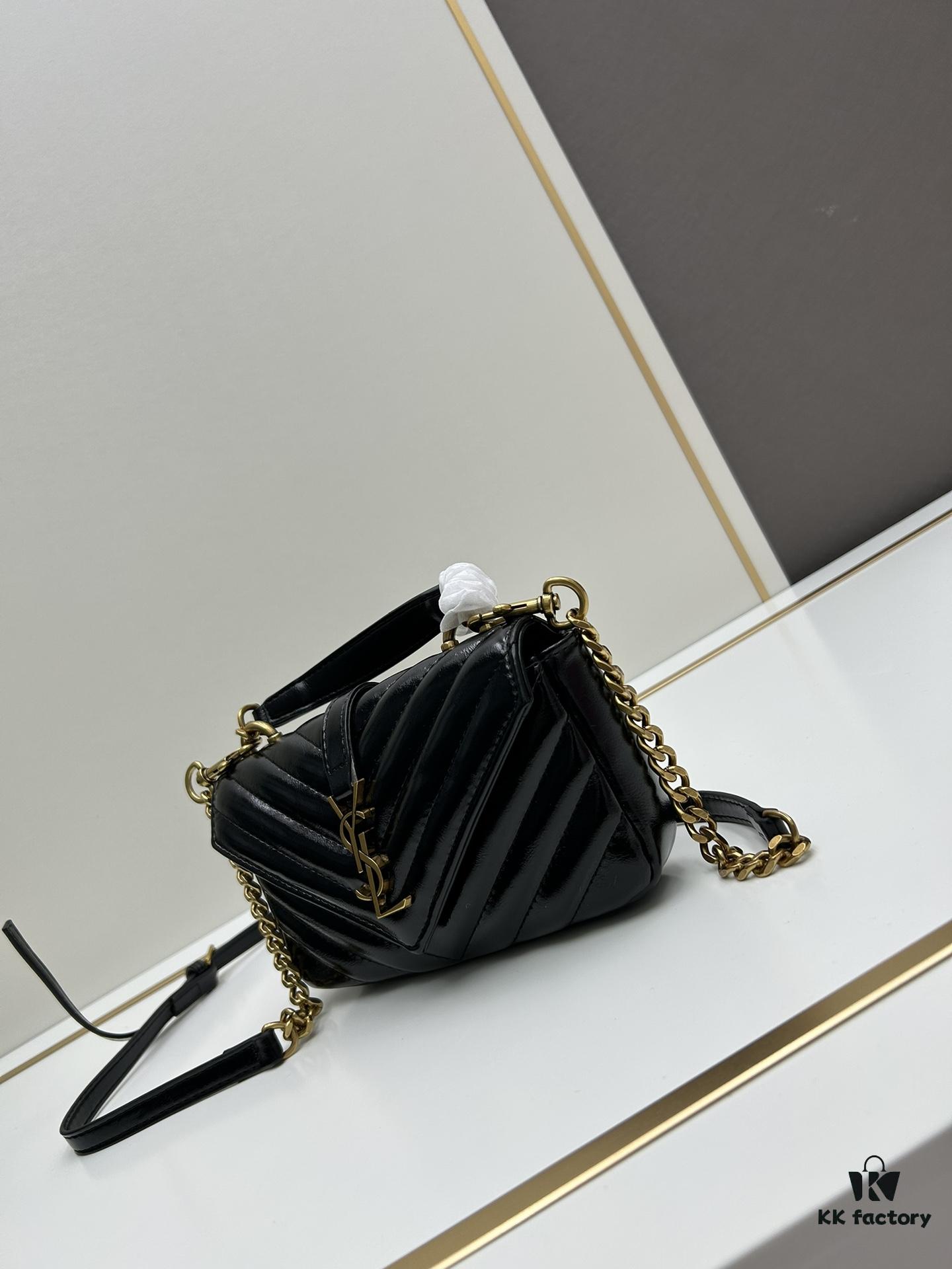 New Arrival YSL Mini College Sling Bag in Wax-Calf Leather