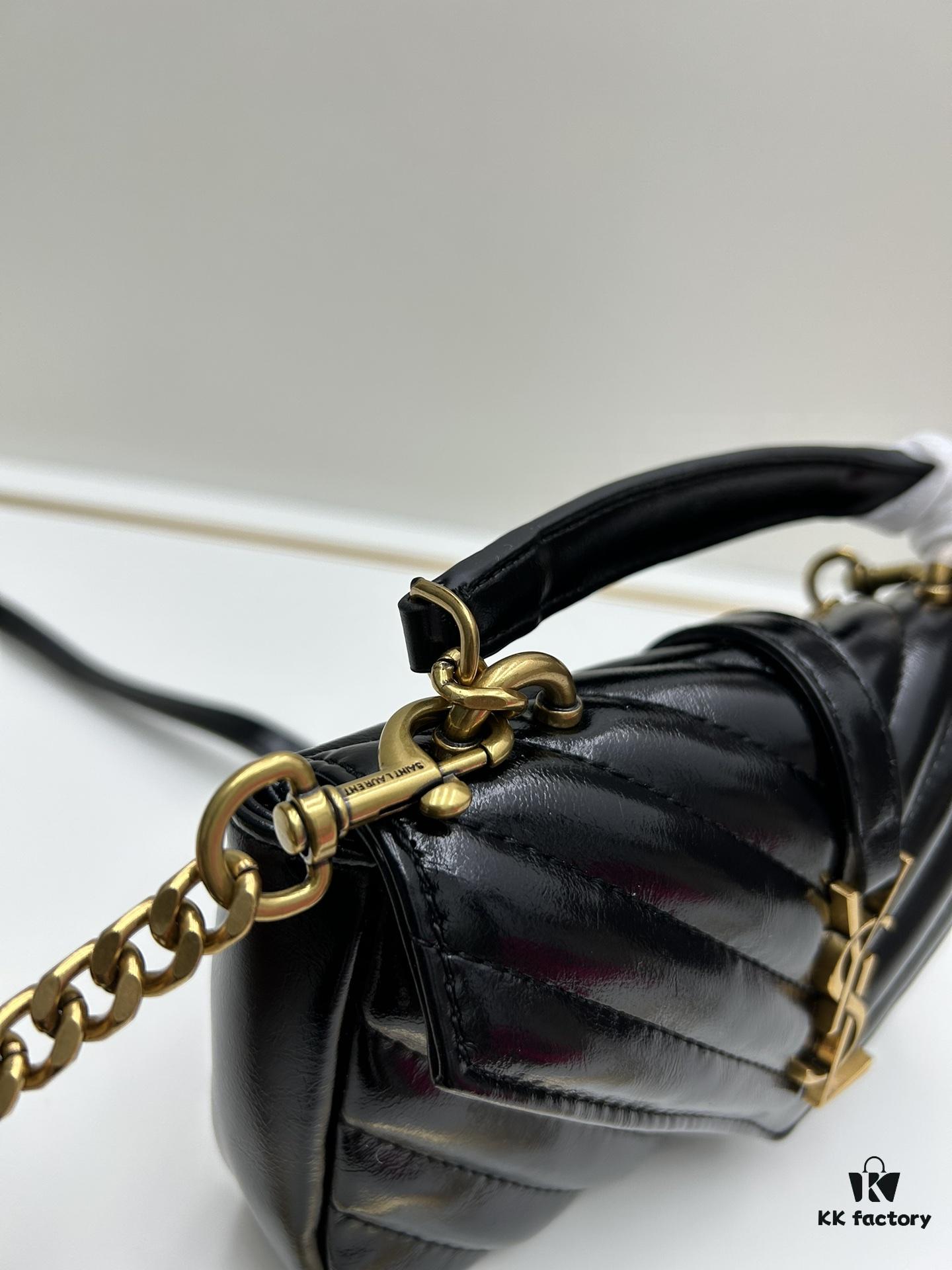 New Arrival YSL Mini College Sling Bag in Wax-Calf Leather