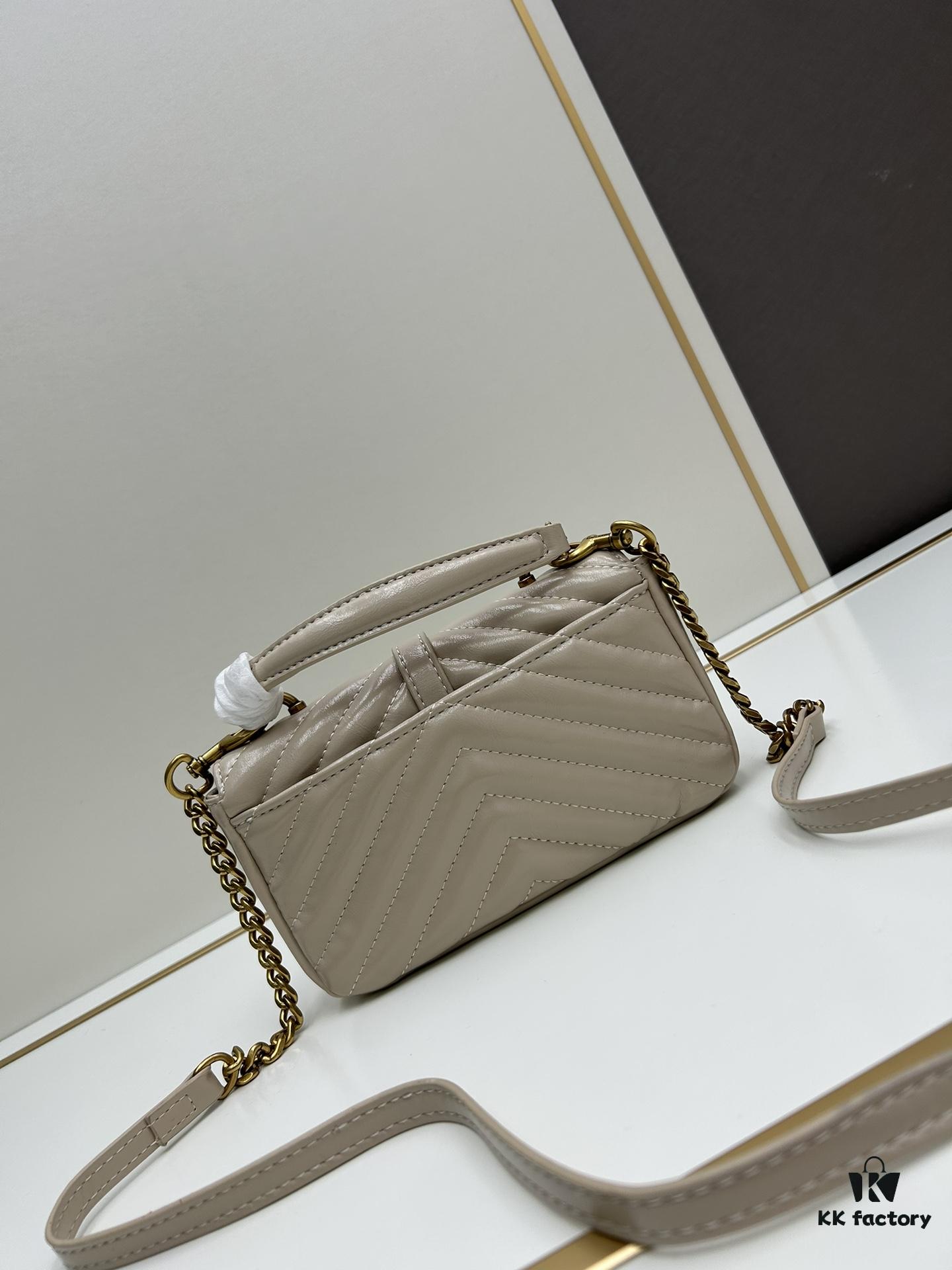 YSL Mini College Messenger Bag in Oiled Wax Leather - Style No. 6126