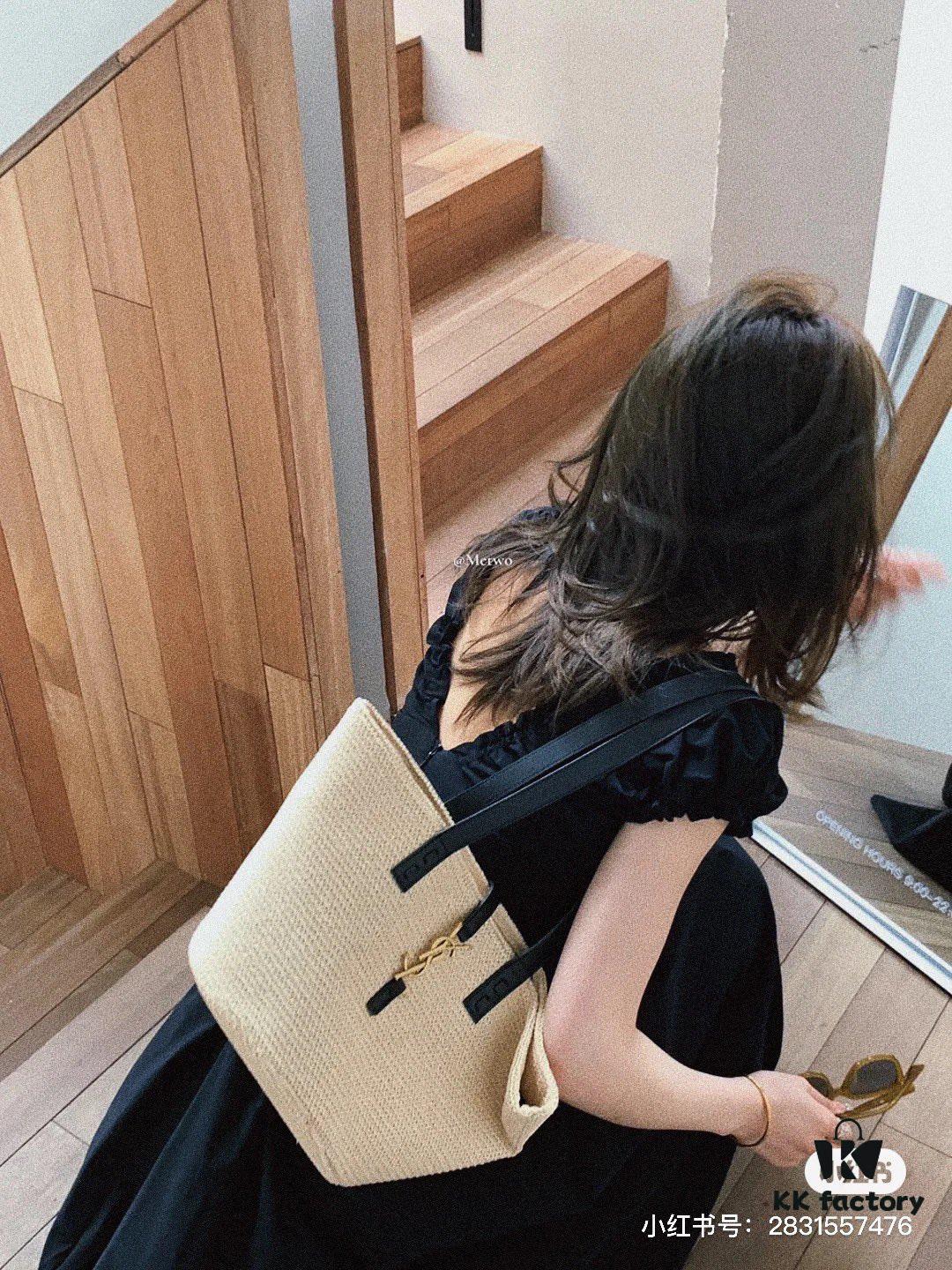 New Arrival YSL Saint Laurent Rattan Tote Shopping Bag