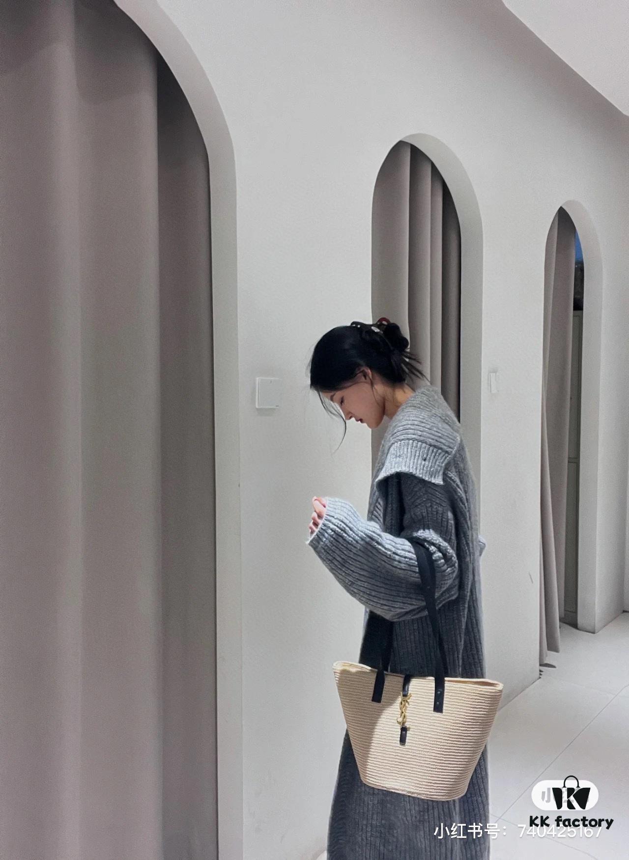 New Arrival YSL Saint Laurent Rattan Tote Shopping Bag