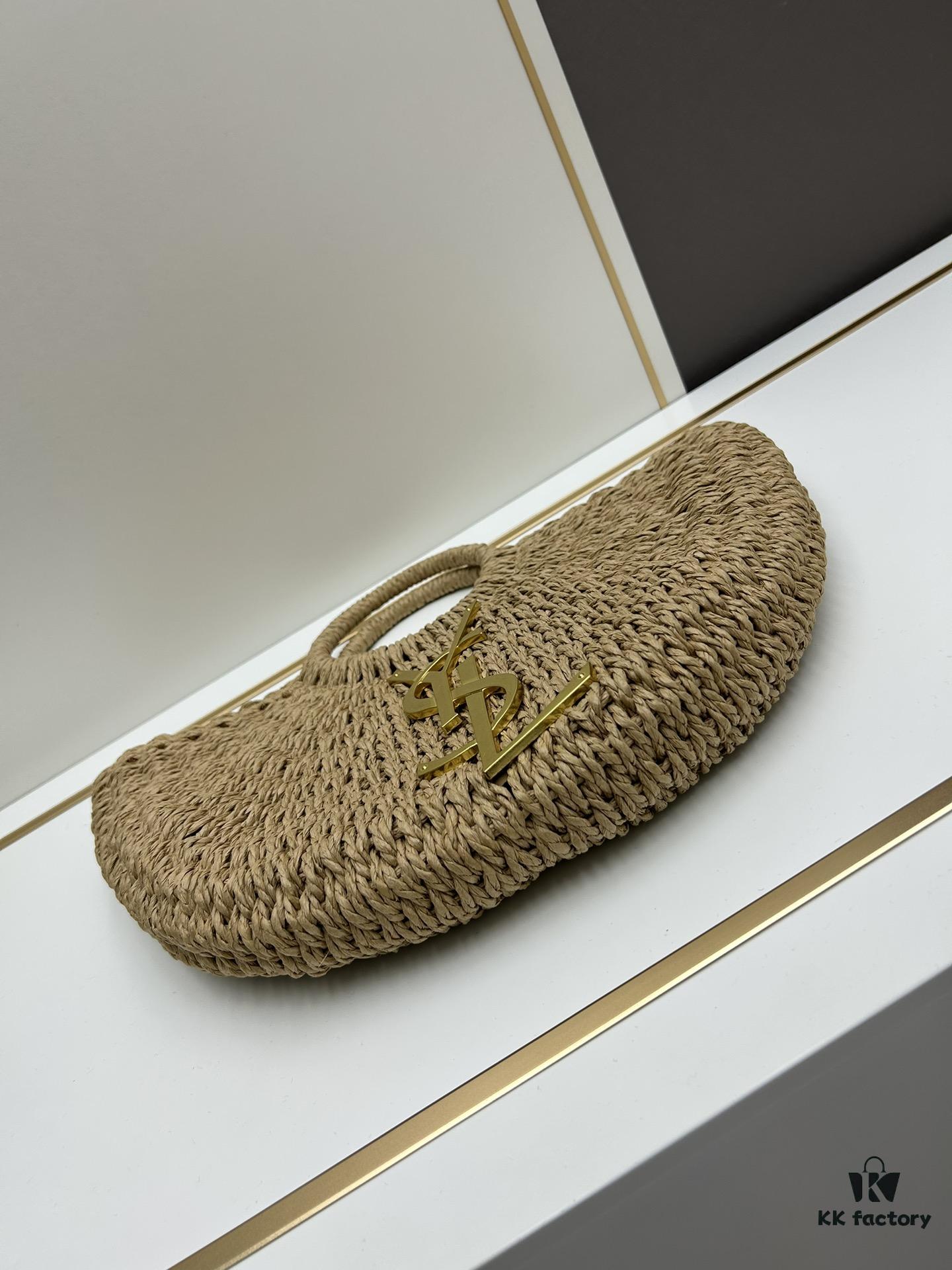 New Large YSL Woven Straw Tote Bag with Zipper