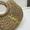 New Small YSL Woven Straw Bag with Zipper - Beach Tote with Leather Strap