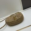 New Small YSL Woven Straw Bag with Zipper - Beach Tote with Leather Strap