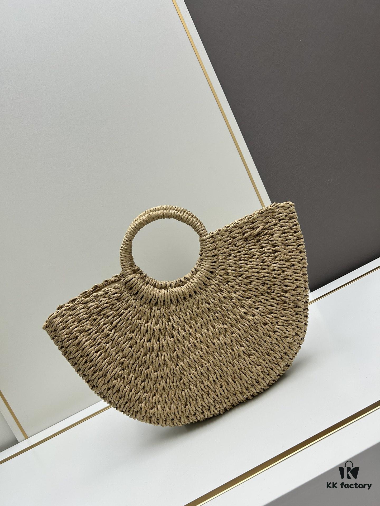 New Large YSL Woven Straw Tote Bag with Zipper