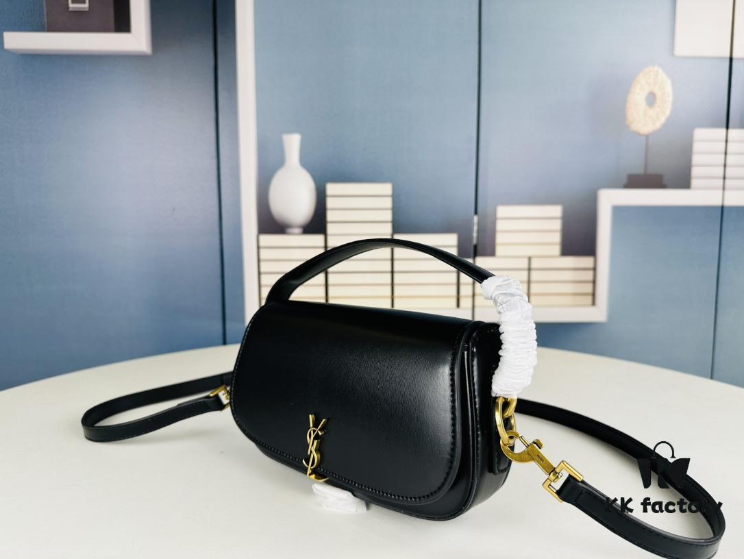 New Arrival with Box 💰 Cool and Stylish! YSL 2024 Voltair Box Leather Crossbody Bag