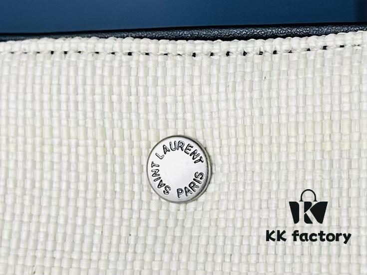 YSL Saint Laurent Woven Shopping Tote Basket Bag